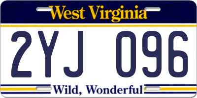 WV license plate 2YJ096