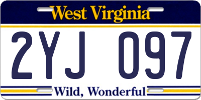 WV license plate 2YJ097