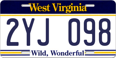 WV license plate 2YJ098