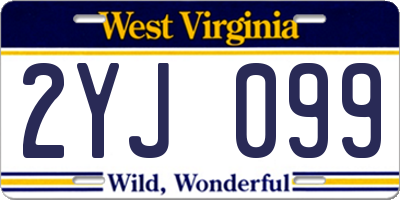 WV license plate 2YJ099
