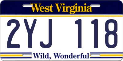 WV license plate 2YJ118