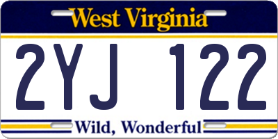 WV license plate 2YJ122