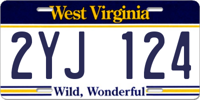 WV license plate 2YJ124