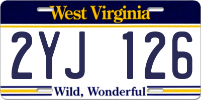 WV license plate 2YJ126