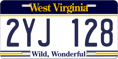 WV license plate 2YJ128