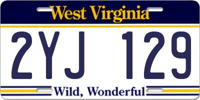 WV license plate 2YJ129