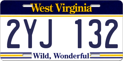 WV license plate 2YJ132