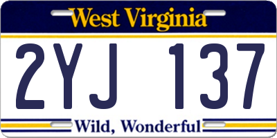 WV license plate 2YJ137