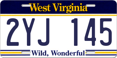 WV license plate 2YJ145