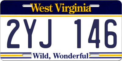 WV license plate 2YJ146