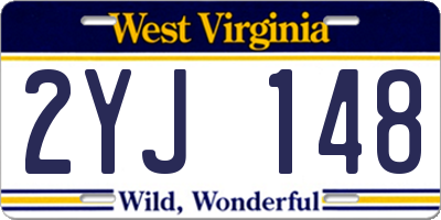 WV license plate 2YJ148