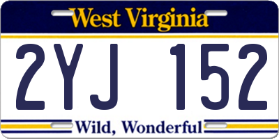 WV license plate 2YJ152