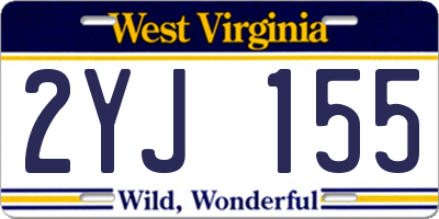 WV license plate 2YJ155