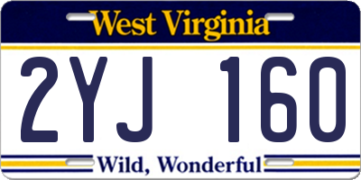 WV license plate 2YJ160