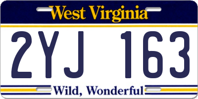 WV license plate 2YJ163
