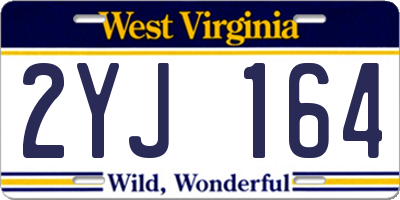 WV license plate 2YJ164