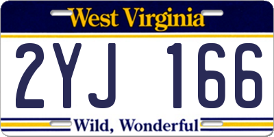 WV license plate 2YJ166
