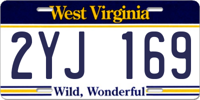 WV license plate 2YJ169