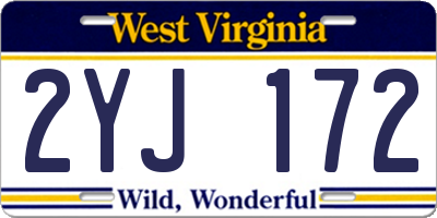 WV license plate 2YJ172