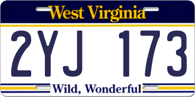 WV license plate 2YJ173
