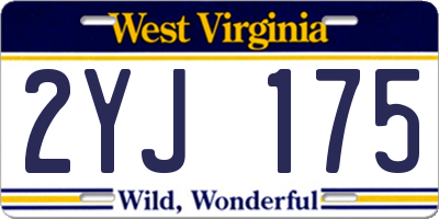WV license plate 2YJ175