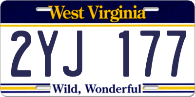 WV license plate 2YJ177