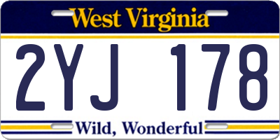WV license plate 2YJ178