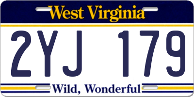 WV license plate 2YJ179