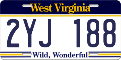 WV license plate 2YJ188