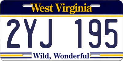 WV license plate 2YJ195