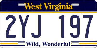 WV license plate 2YJ197