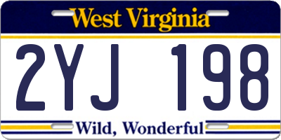 WV license plate 2YJ198