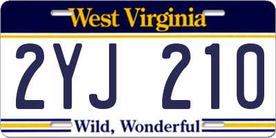 WV license plate 2YJ210