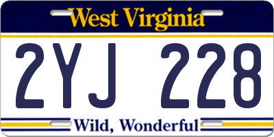 WV license plate 2YJ228