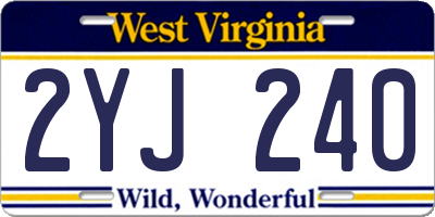 WV license plate 2YJ240