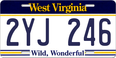 WV license plate 2YJ246