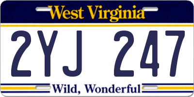 WV license plate 2YJ247