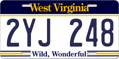 WV license plate 2YJ248