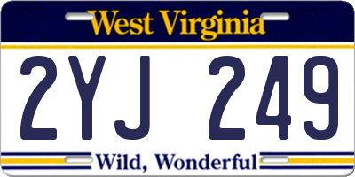 WV license plate 2YJ249