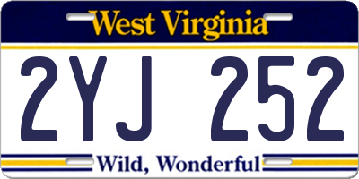 WV license plate 2YJ252