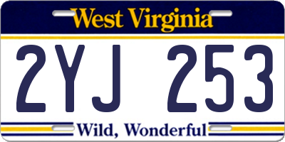 WV license plate 2YJ253