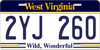 WV license plate 2YJ260