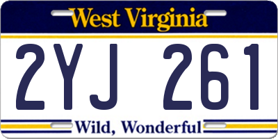 WV license plate 2YJ261