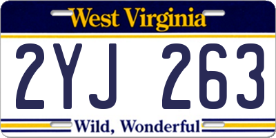 WV license plate 2YJ263
