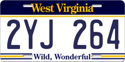 WV license plate 2YJ264