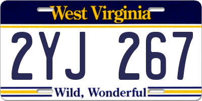 WV license plate 2YJ267