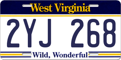 WV license plate 2YJ268