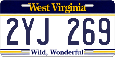 WV license plate 2YJ269