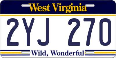 WV license plate 2YJ270