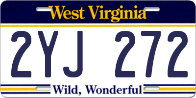 WV license plate 2YJ272
